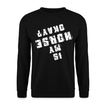Horsepire Est-ce que mon cheval va bien? - Sweat-shirt Unisexe - noir - Devant - Alina (178cm) & Michal (187cm)