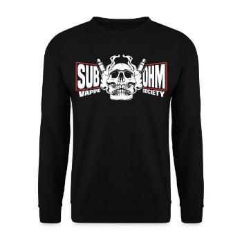 sub ohm vape skull with battery shirt - Unisex Sweatshirt - black - Front - Alina (178cm) & Michal (187cm)