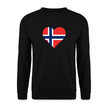 Norvège norvégien coeur drapeau drapeau - Sweat-shirt Unisexe - noir - Devant - Alina (178cm) & Michal (187cm)