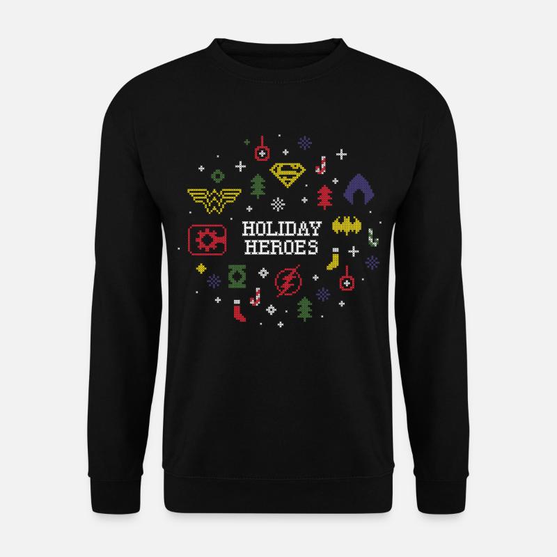 Justice League Holiday Heroes Ugly X-Mas - Unisex Pullover - Schwarz