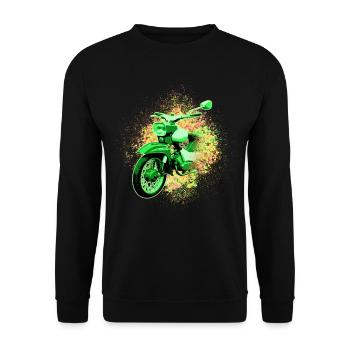 Simmi Star SR4-2 DDR Moped Colorful and Psychedelic - Unisex Sweatshirt - black - Front - Alina (178cm) & Michal (187cm)