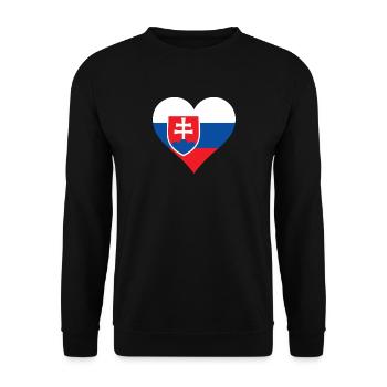 Slovakia Slovak flag flag heart - Unisex Sweatshirt - black - Front - Alina (178cm) & Michal (187cm)