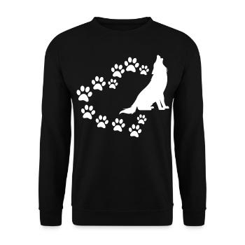 Loup de coeur de patte - Sweat-shirt Unisexe - noir - Devant - Alina (178cm) & Michal (187cm)
