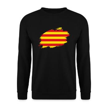 Catalonia Catalan flag flag - Unisex Sweatshirt - black - Front - Alina (178cm) & Michal (187cm)