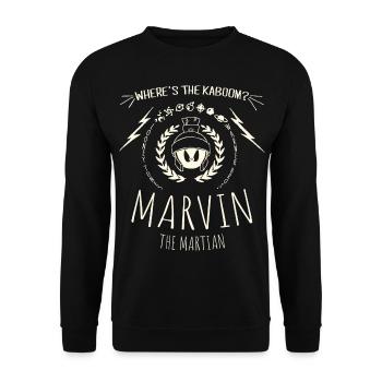 Looney Tunes Marvin Dessin - Sweat-shirt Unisexe - noir - Devant - Alina (178cm) & Michal (187cm)