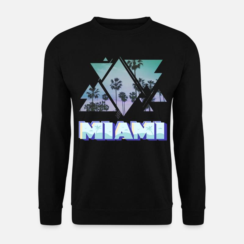 Miami Florida Sommer Sonne Palmen USA Amerika - Unisex Pullover - Schwarz