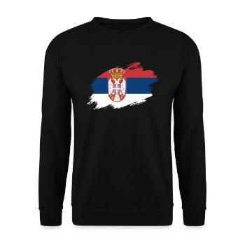 Drapeau Serbie drapeau serbe - Sweat-shirt Unisexe - noir - Devant - Alina (178cm) & Michal (187cm)