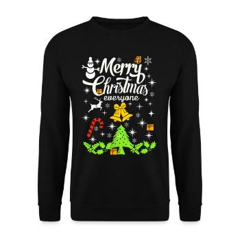 Joyeux Noël, Joyeux Noël, Joyeux Noël - Sweat-shirt Unisexe - noir - Devant - Alina (178cm) & Michal (187cm)