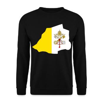 Drapeau de la Cité du Vatican Carte Drapeau - Sweat-shirt Unisexe - noir - Devant - Alina (178cm) & Michal (187cm)