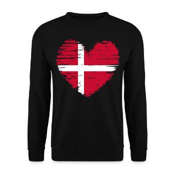 Denmark heart flag flag coat of arms - Unisex Sweatshirt - black - Front - Alina (178cm) & Michal (187cm)