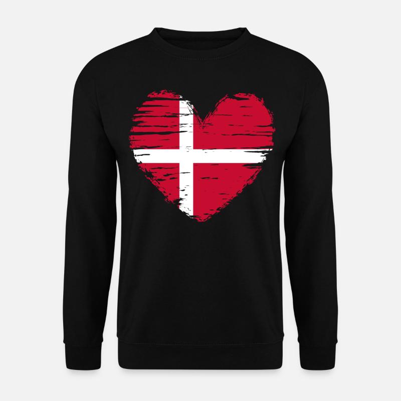 Danemark coeur drapeau blason - Sweat-shirt Unisexe - noir