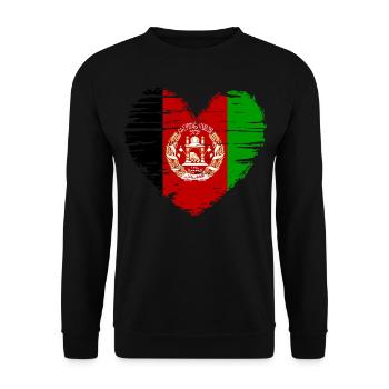 Afghanistan Coeur drapeau drapeau drapeau - Sweat-shirt Unisexe - noir - Devant - Alina (178cm) & Michal (187cm)
