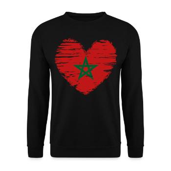Morocco heart flag flag coat - Unisex Sweatshirt - black - Front - Alina (178cm) & Michal (187cm)