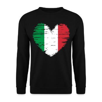 Italy heart flag flag coat of arms - Unisex Sweatshirt - black - Front - Alina (178cm) & Michal (187cm)