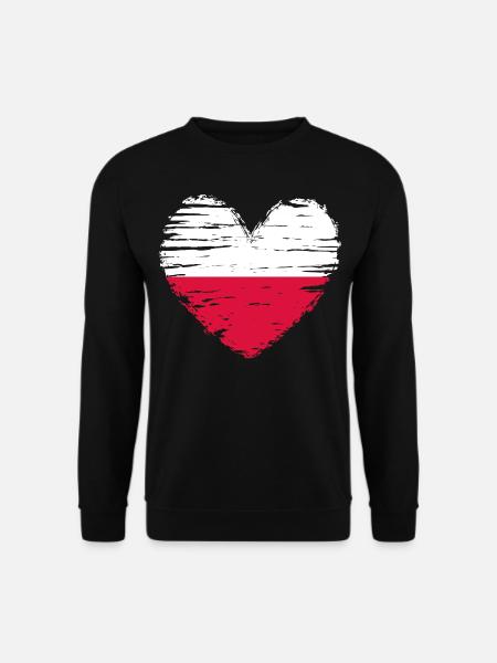 Polen Herz Flagge Fahne Wappen - Unisex Pullover - Schwarz