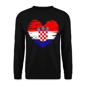 Croatia heart flag flag coat - Unisex Sweatshirt - black - Front - Alina (178cm) & Michal (187cm)