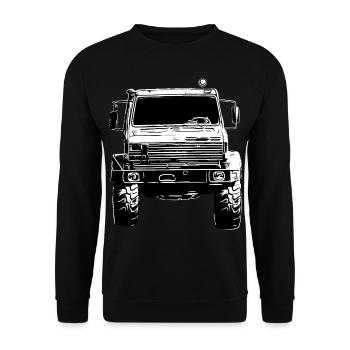 Unimog, véhicule utilitaire, camion, Unimog 406, tracteur - Sweat-shirt Unisexe - noir - Devant - Alina (178cm) & Michal (187cm)