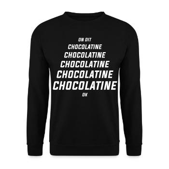 Chocolatine - Unisex Pullover - Schwarz - Vorne - Alina (178cm) & Michal (187cm)