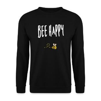 Bee happy bee beekeeper wasp honey saying bees - Unisex Sweatshirt - black - Front - Alina (178cm) & Michal (187cm)