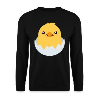 Piep chick Easter duck chicken chicken egg Easter egg - Unisex Sweatshirt - black - Front - Alina (178cm) & Michal (187cm)