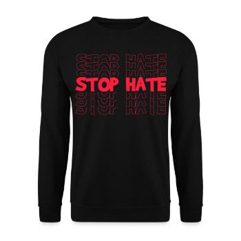 STOP HATE - Sweat-shirt Unisexe - noir - Devant - Alina (178cm) & Michal (187cm)