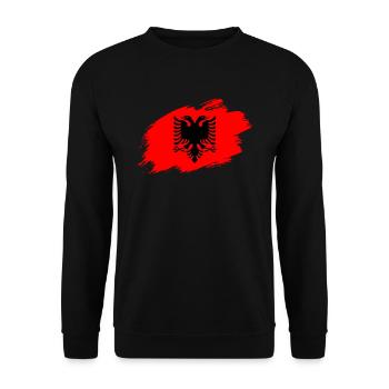 Albanien albanisch Flagge Fahne - Unisex Pullover - Schwarz - Vorne - Alina (178cm) & Michal (187cm)