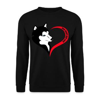 re heart one heart and soul - Unisex Sweatshirt - black - Front - Alina (178cm) & Michal (187cm)