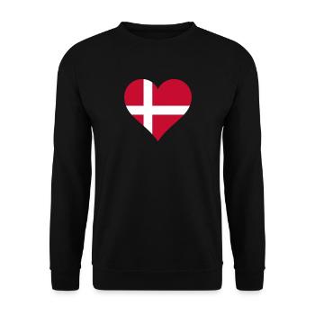 Denmark Danish flag flag heart - Unisex Sweatshirt - black - Front - Alina (178cm) & Michal (187cm)