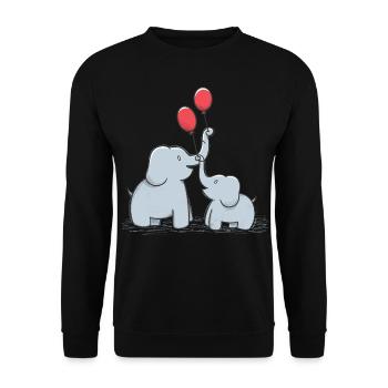 Doux éléphants Couple fête des mères Idée cadeau - Sweat-shirt Unisexe - noir - Devant - Alina (178cm) & Michal (187cm)