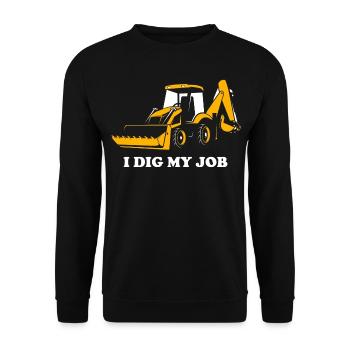 Excavator Backhoe Heavy Equipment Operator Funny - Unisex Sweatshirt - black - Front - Alina (178cm) & Michal (187cm)