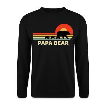 Vintage Retro Papa Papa Bär Papa Väter Tag Geschenk - Unisex Pullover - Schwarz - Vorne - Alina (178cm) & Michal (187cm)