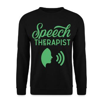 Speech therapist Speech therapist Speech therapy Speech therapy - Unisex Sweatshirt - black - Front - Alina (178cm) & Michal (187cm)