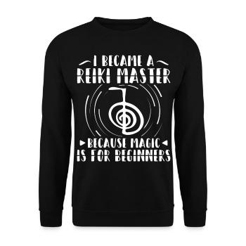 Reiki Healing Energy | Mindfulness Japan Gift Idea - Unisex Sweatshirt - black - Front - Alina (178cm) & Michal (187cm)