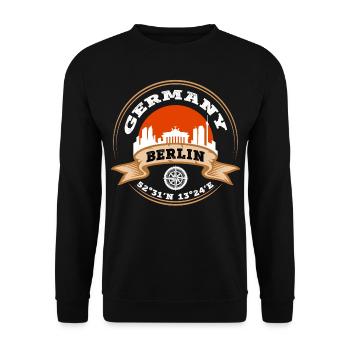 Berlin Germany City Skyline Home Compass - Unisex Sweatshirt - black - Front - Alina (178cm) & Michal (187cm)