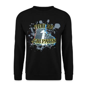 J'Peux Pas J'Ai Patin Skate Patinage - Sweat-shirt Unisexe - noir - Devant - Alina (178cm) & Michal (187cm)