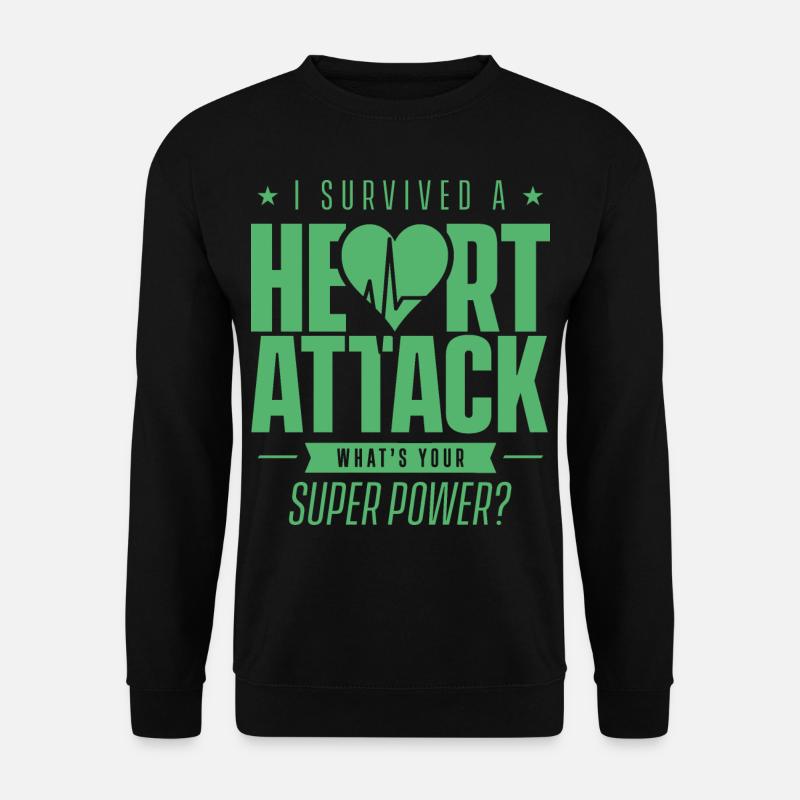 Ich habe einen Herzinfarkt überlebt Herzattacke - Unisex Pullover - Schwarz