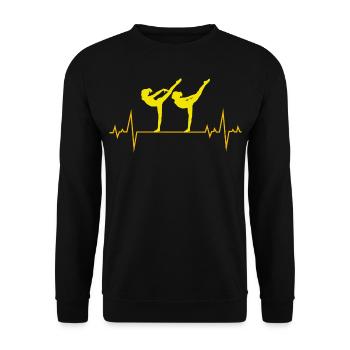 Gymnastique Artistique Gymnaste Heartbeat - Sweat-shirt Unisexe - noir - Devant - Alina (178cm) & Michal (187cm)