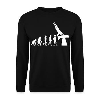 Artistic Gymnastics Vault Gymnast Evolution Funny - Unisex Sweatshirt - black - Front - Alina (178cm) & Michal (187cm)