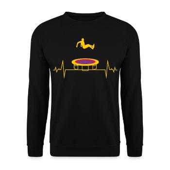 Trampolinspringen Gymnastik Turner Heartbeat - Unisex Pullover - Schwarz - Vorne - Alina (178cm) & Michal (187cm)