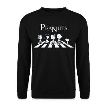 Peanuts Snoopy Charlie Brown Sally Lucy Abbey Road - Unisex Pullover - Schwarz - Vorne - Alina (178cm) & Michal (187cm)