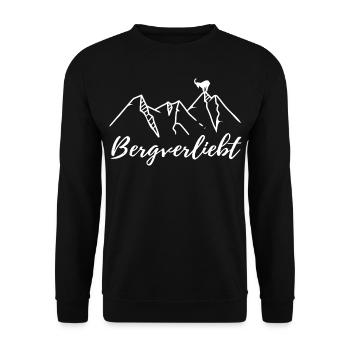 Bergverliebt - Unisex Pullover - Schwarz - Vorne - Alina (178cm) & Michal (187cm)