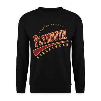 Plymouth England UK College High School Style - Unisex Sweatshirt - black - Front - Alina (178cm) & Michal (187cm)