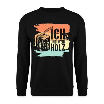 Tischler Retro - Unisex Pullover - Schwarz - Vorne - Alina (178cm) & Michal (187cm)
