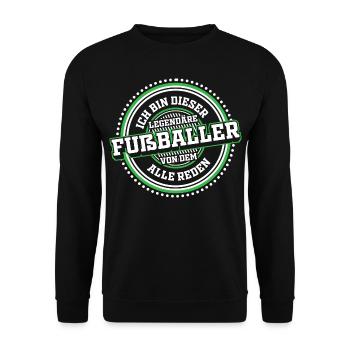 Fußballer Fußball Sport - Unisex Pullover - Schwarz - Vorne - Alina (178cm) & Michal (187cm)