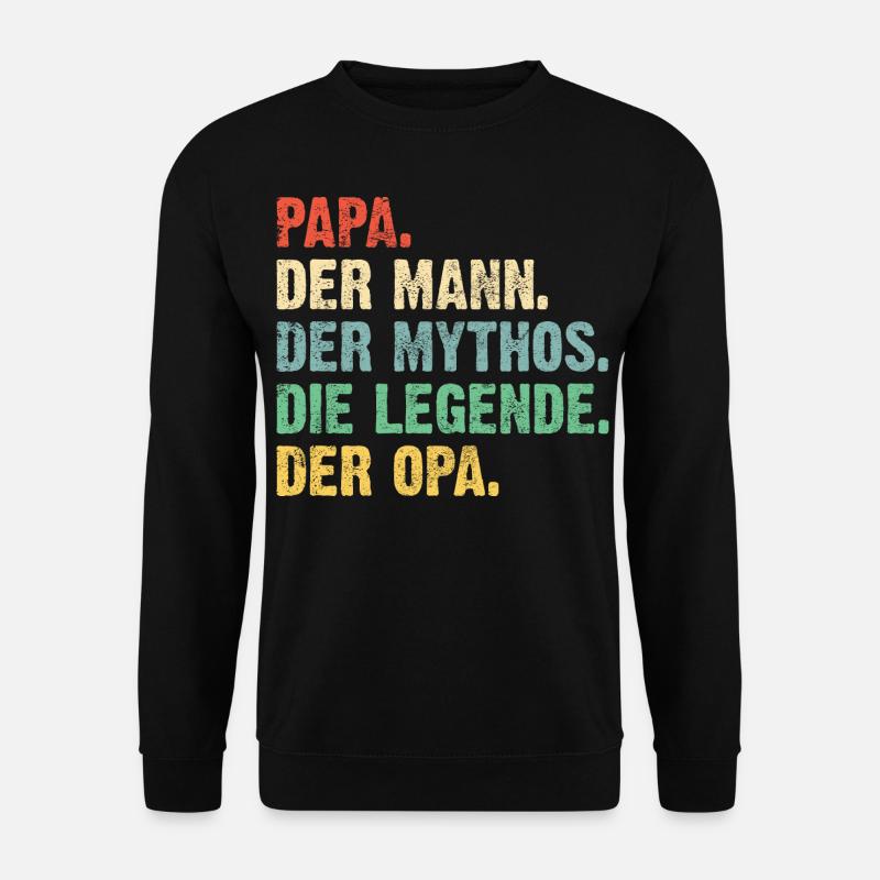 Papa Opa Legende Retro Geschenk - Unisex Pullover - Schwarz