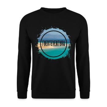 Fuerteventura Sommer Sonne Strand Meer Palmen - Unisex Pullover - Schwarz - Vorne - Alina (178cm) & Michal (187cm)