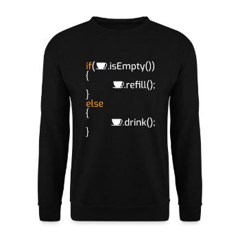 Funny Coffee Programming Joke I - Unisex Sweatshirt - black - Front - Alina (178cm) & Michal (187cm)