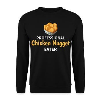 Chicken Nuggets Fast Food Lustiger Spruch - Unisex Pullover - Schwarz - Vorne - Alina (178cm) & Michal (187cm)
