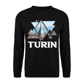 Turin Torino Italy City Skyline Home Love - Unisex Sweatshirt - black - Front - Alina (178cm) & Michal (187cm)