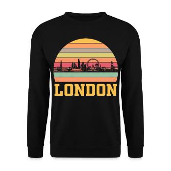 London Skyline - Unisex Pullover - Schwarz - Vorne - Alina (178cm) & Michal (187cm)